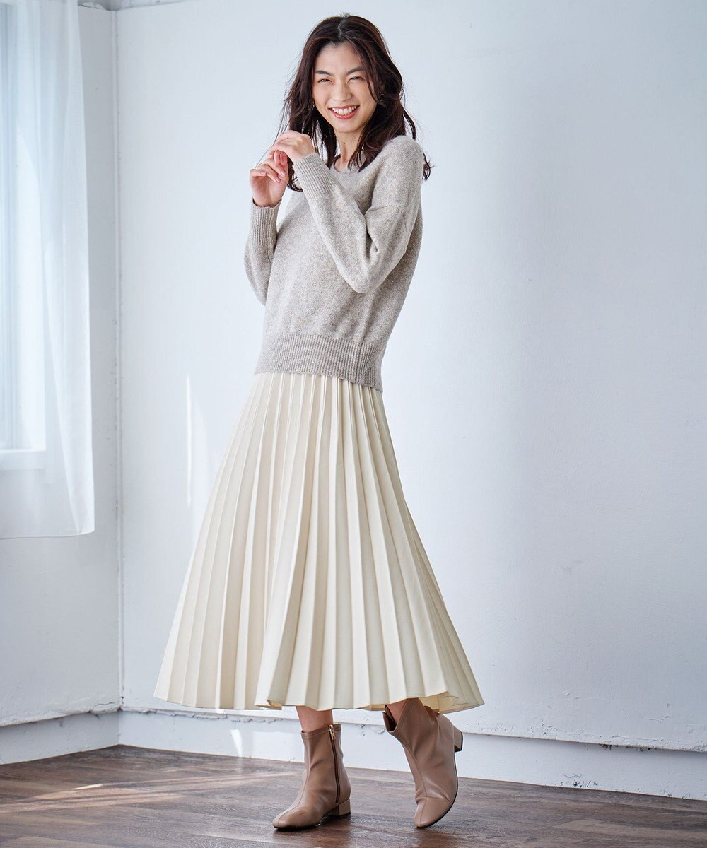 ANY 【10色展開/ウエストゴム】ウーリッシュフラノ プリーツスカート 