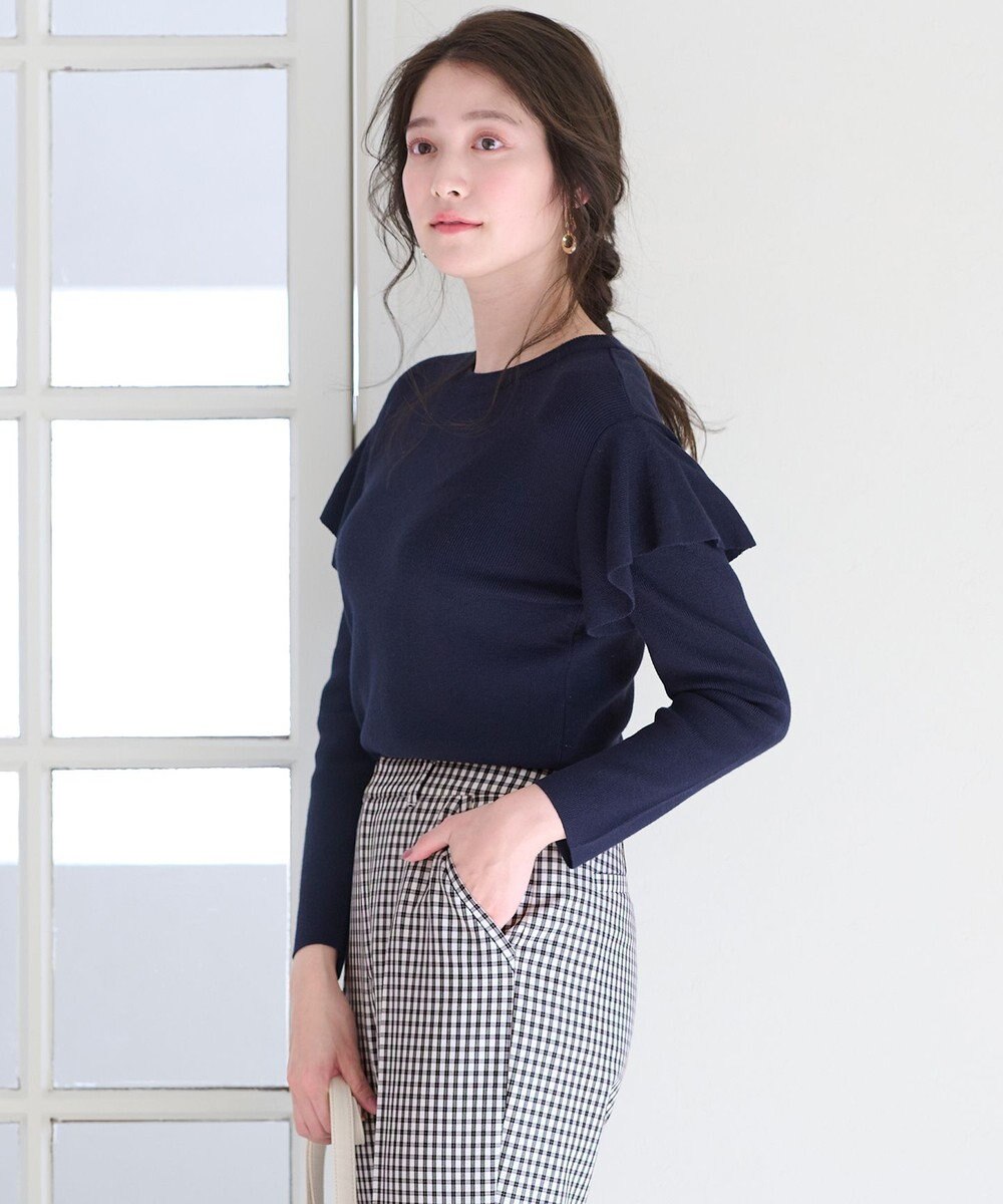 ANY SIS 【洗える】フレアディテール ニット 