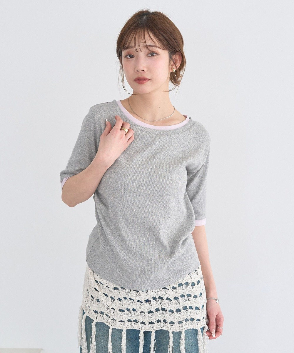 earth music&ecology レイヤードライクバイカラープルオーバー 