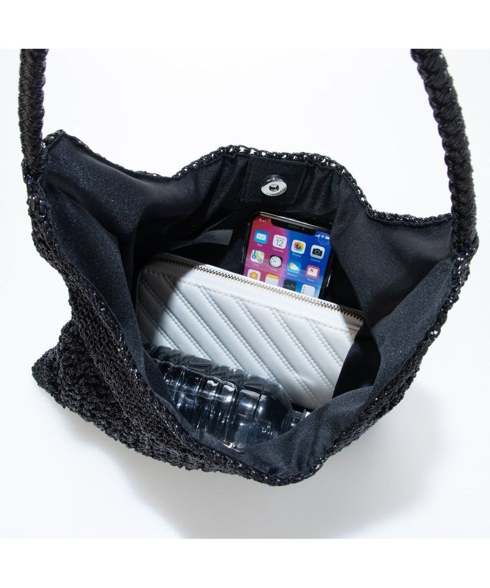 UNBILLION カシュカシュ cachecache / メタリックコード柄編みワンハンドルトート 