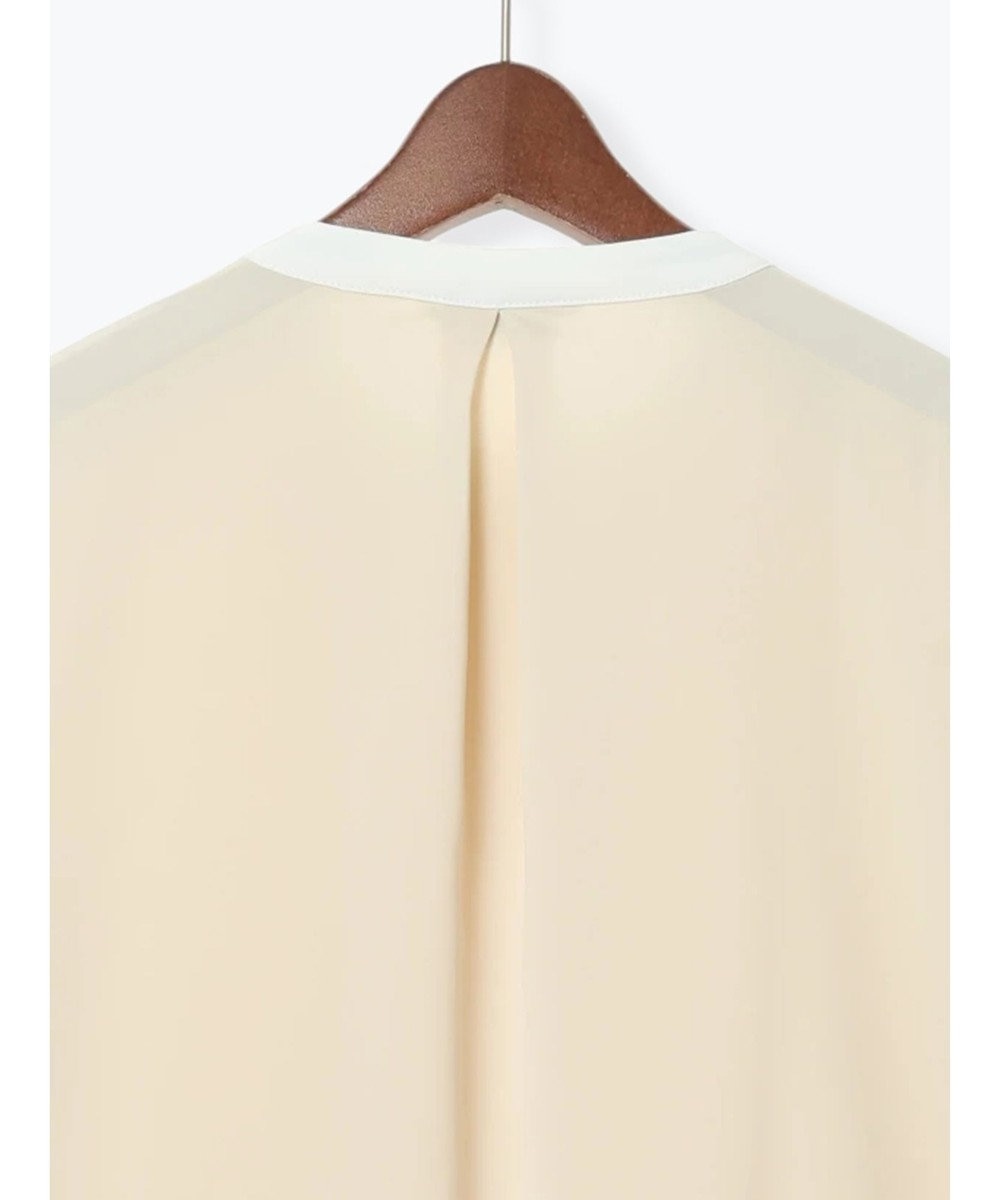 Te chichi パール釦配色タックブラウス 