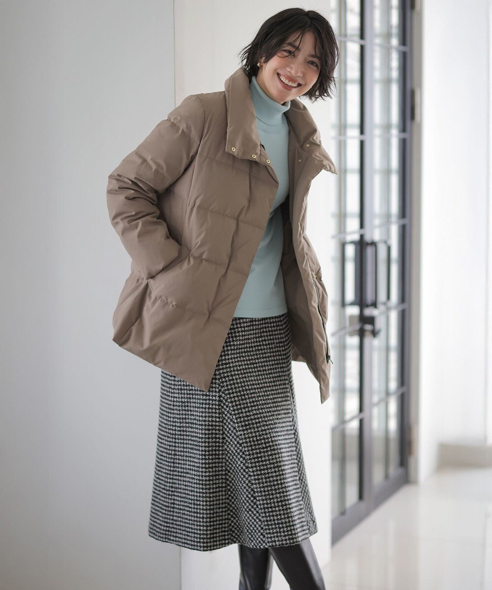 J.PRESS LADIES S 【洗える・2way】タフタダウン ミドル丈 コート 