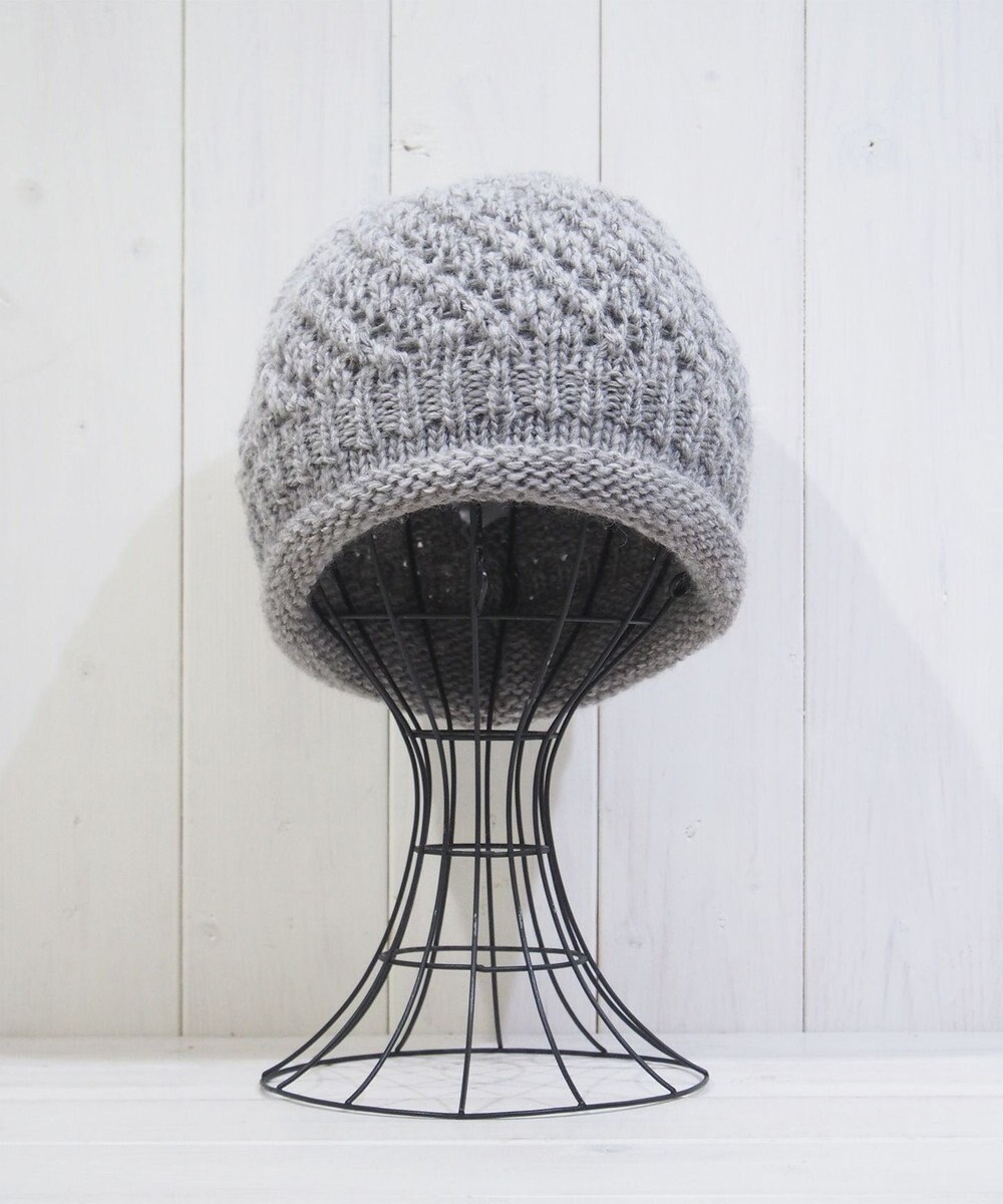 石田製帽 【防寒対策・日本製】ウールロールアップ ニット帽 