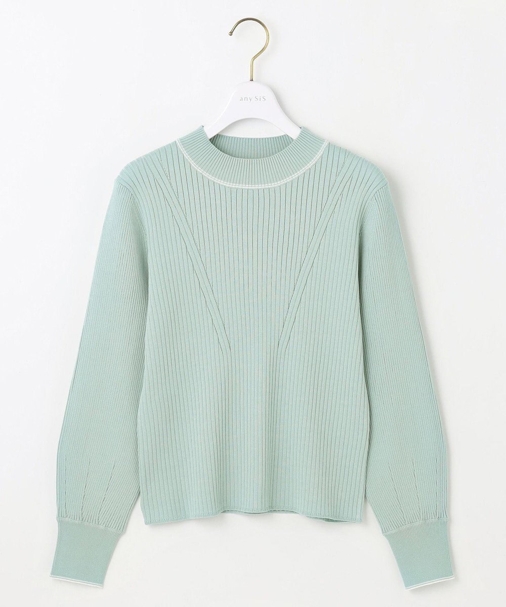 ANY SIS L 【アンサンブル対応】バイカラーリブ ニット 