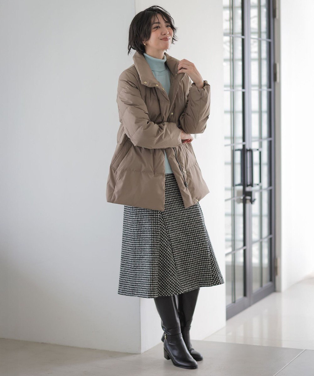 J.PRESS LADIES S 【洗える・2way】タフタダウン ミドル丈 コート 