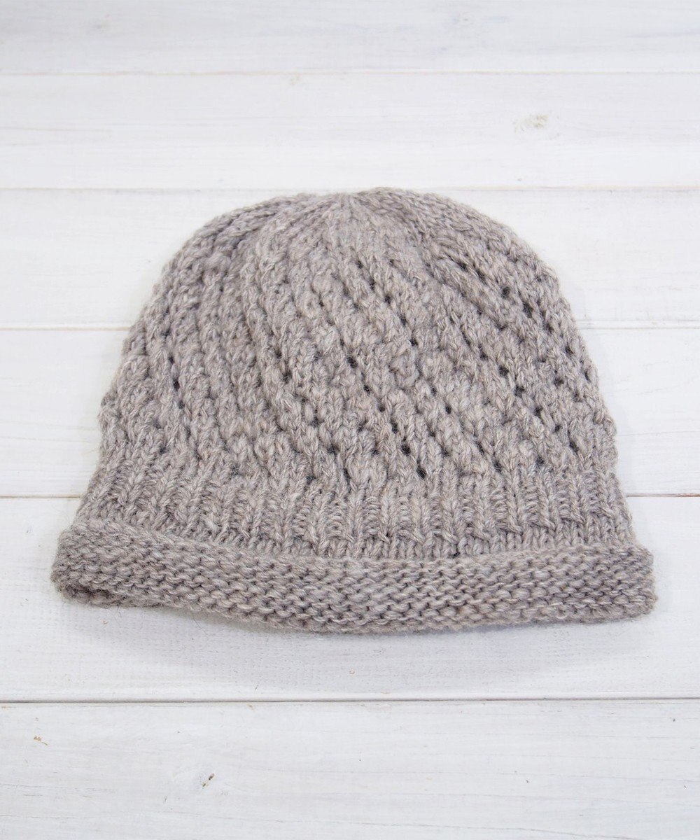 石田製帽 【防寒対策・日本製】ウールロールアップ ニット帽 