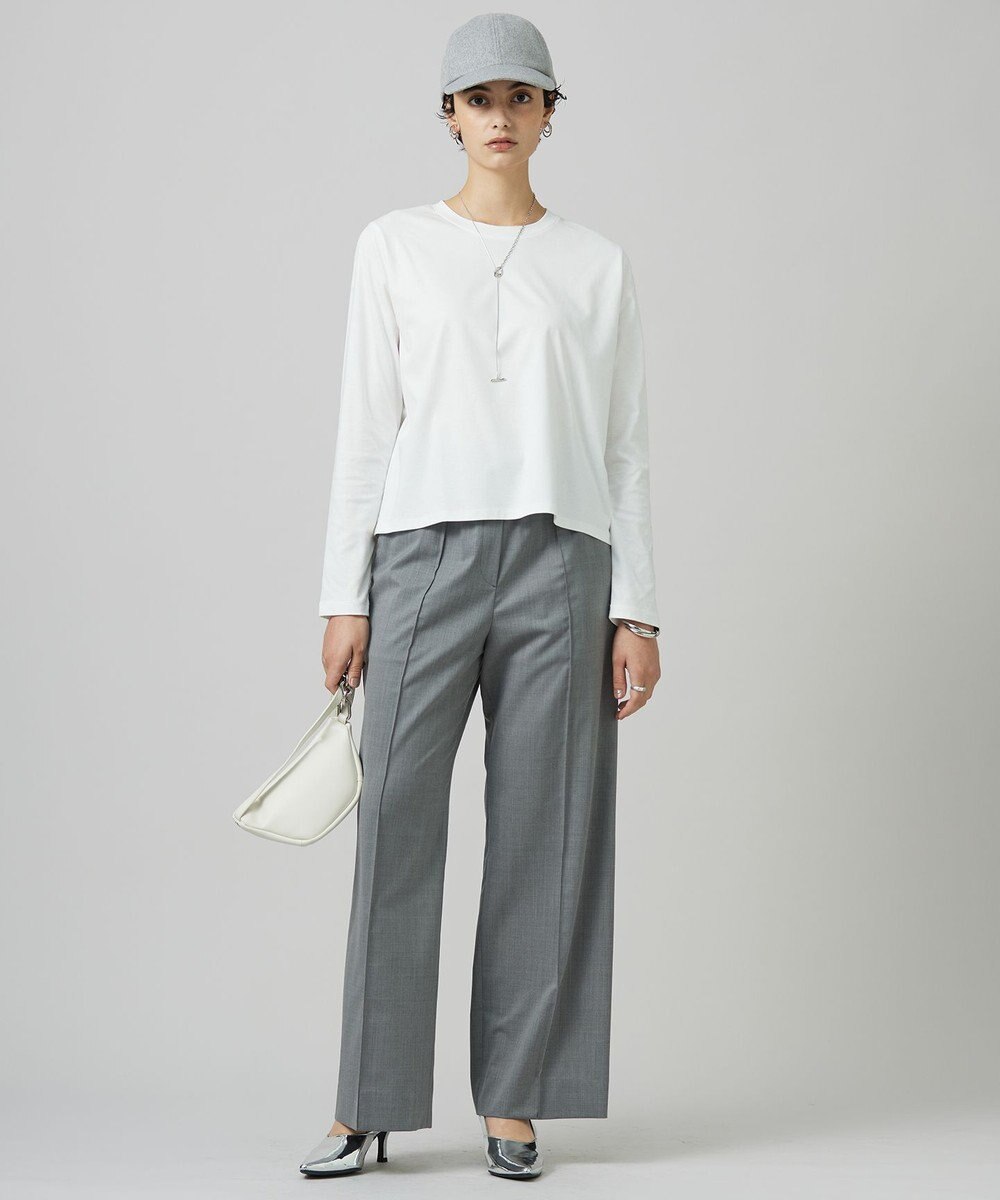 ICB 【洗える】シンプルジャージー クロップドTシャツ 