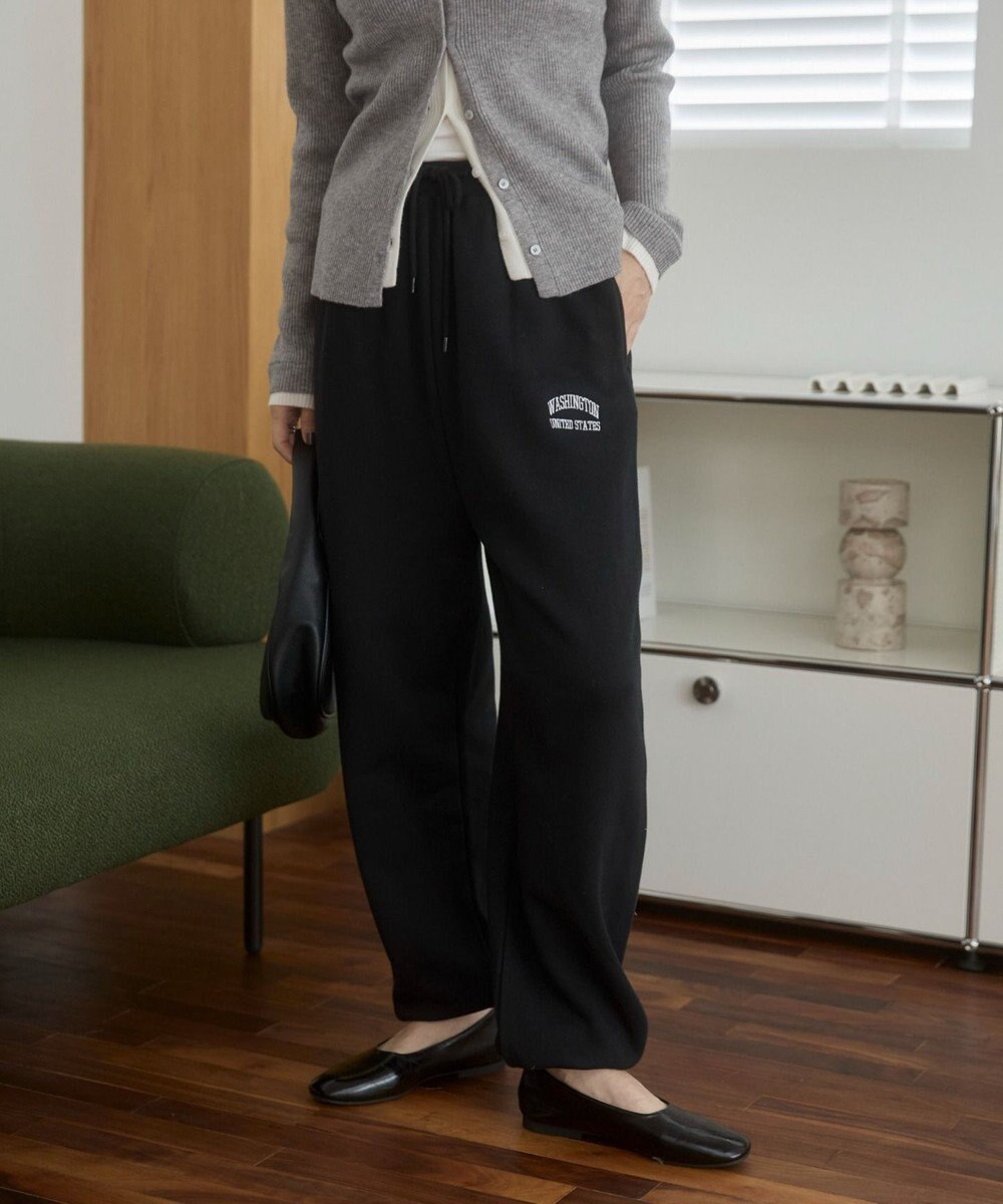 WEGO 【ANGIE VINTAGE】ワンポイント刺繍 裏毛 スウェットパンツ 