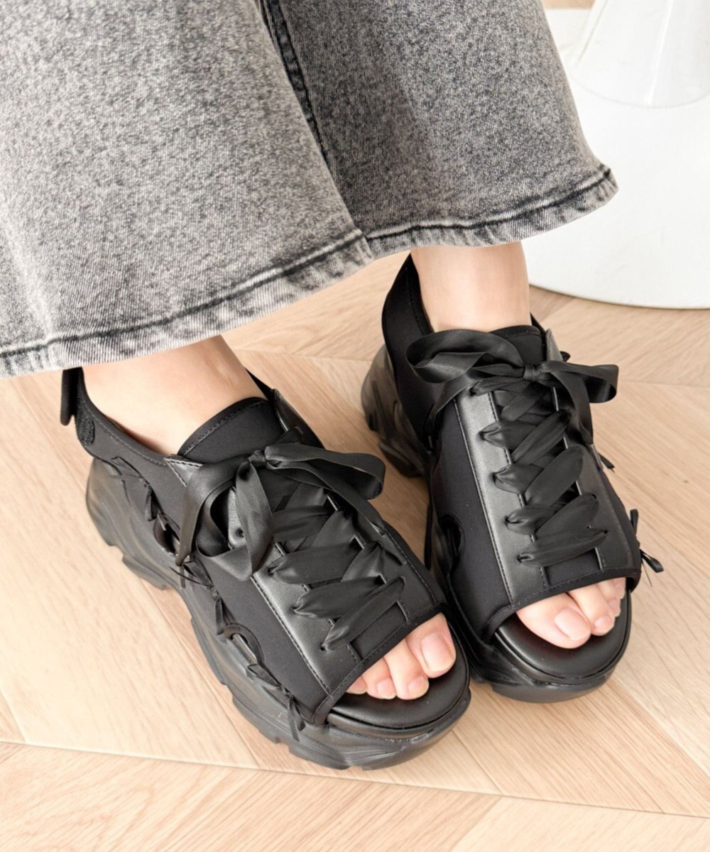 WEGO 厚底レースアップリボンスポサン 