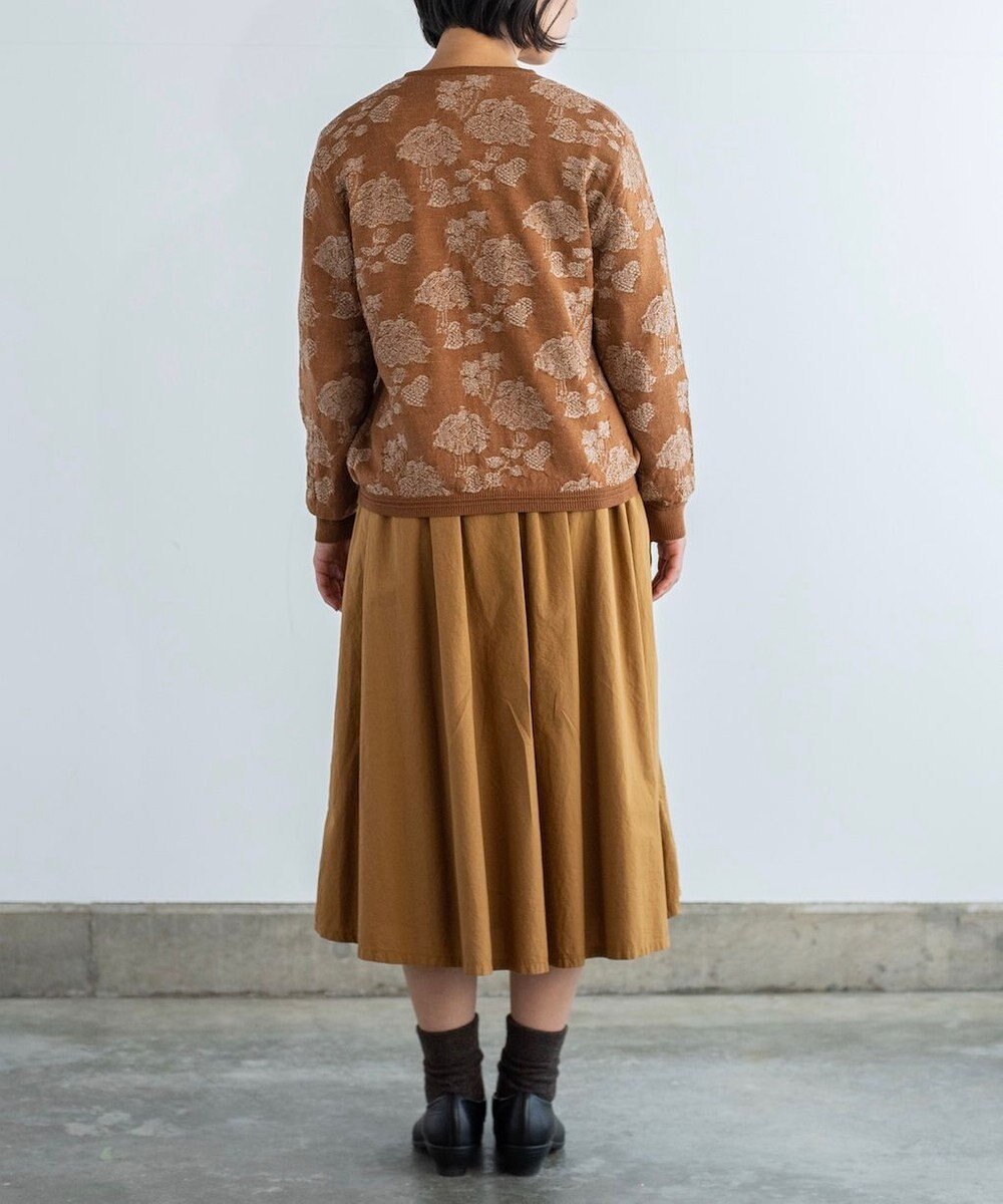 muuc 〈高品質スーパー120S極細ウールニット〉フラワージャカードのミドルゲージカーディガン 