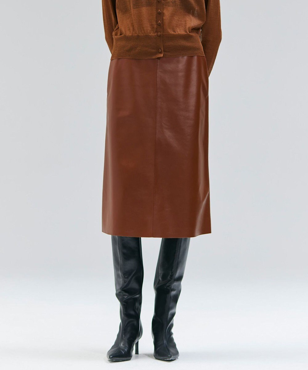 BEIGE， 【Precious 9月号掲載】CLYDE / ステッチベルトラムレザースカート 