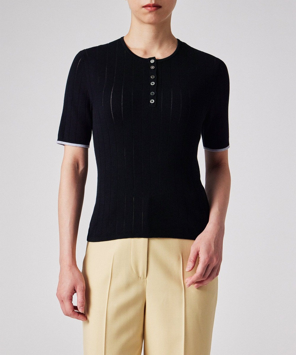 Paul Smith 【洗える】リブアイレット 半袖ニット 