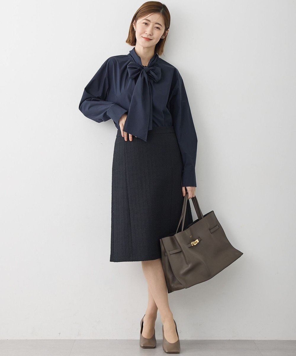 23区 L 【滝沢眞規子さん着用/Oggi掲載】ストレッチライトタイプライター 2WAY ボウタイブラウス 