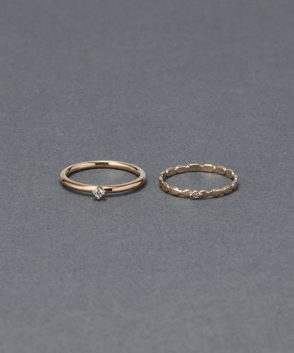 Phoebe 【金属アレルギー対応】2setグレイングリッターリング シャンパンゴールド 