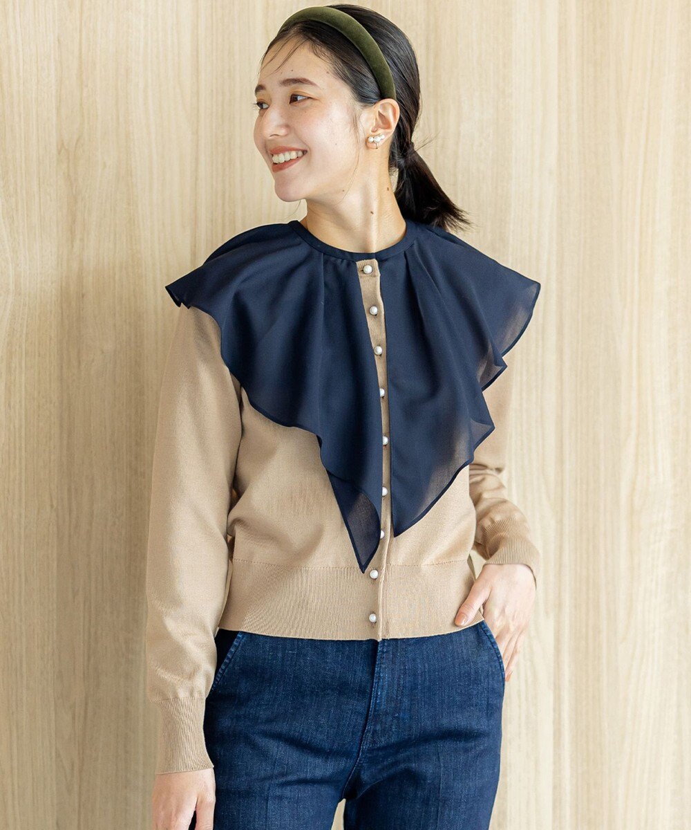 組曲 L シフォンツイルラッフル ブラウス 