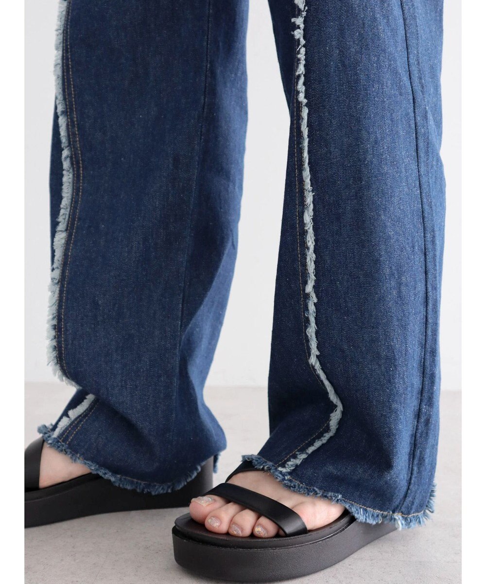 Green Parks ・Double Flags デニムフリンジラインパンツ 