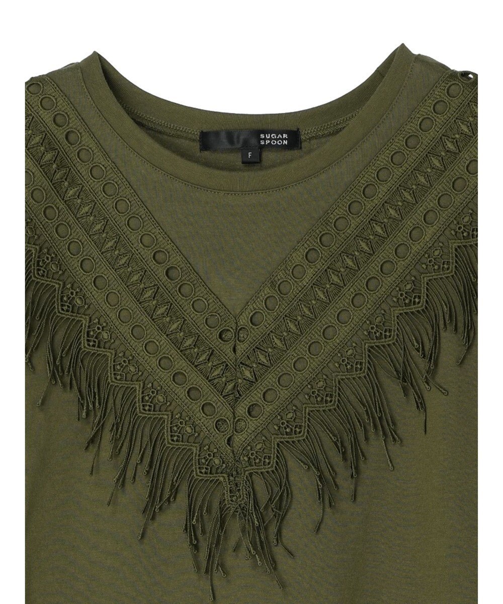 Green Parks ・ＳＵＧＡＲ　ＳＰＯＯＮ　フリンジフレンチＴシャツ 