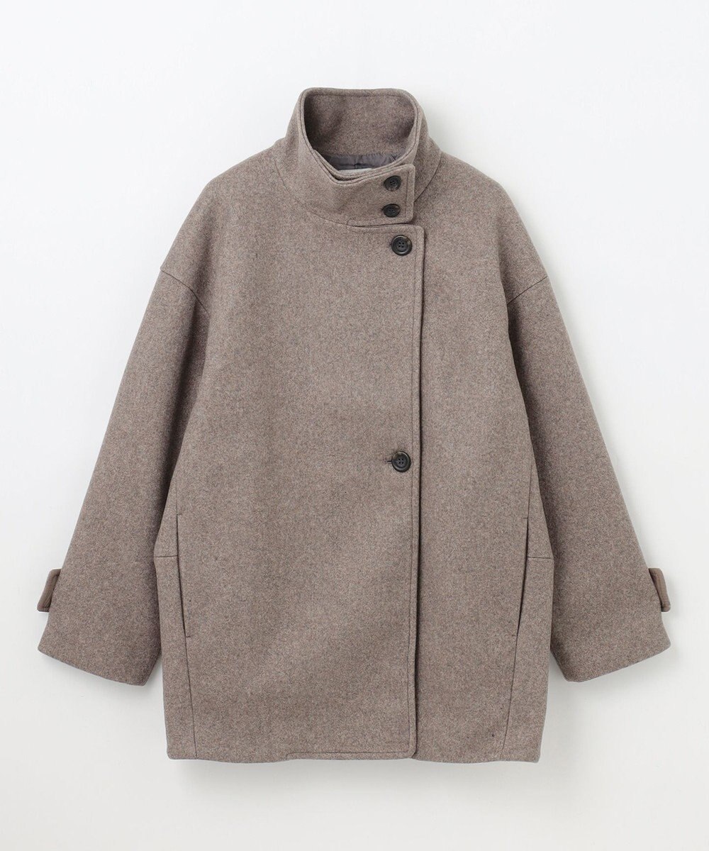 ANY スタンドカラーコクーンシルエットコート 
