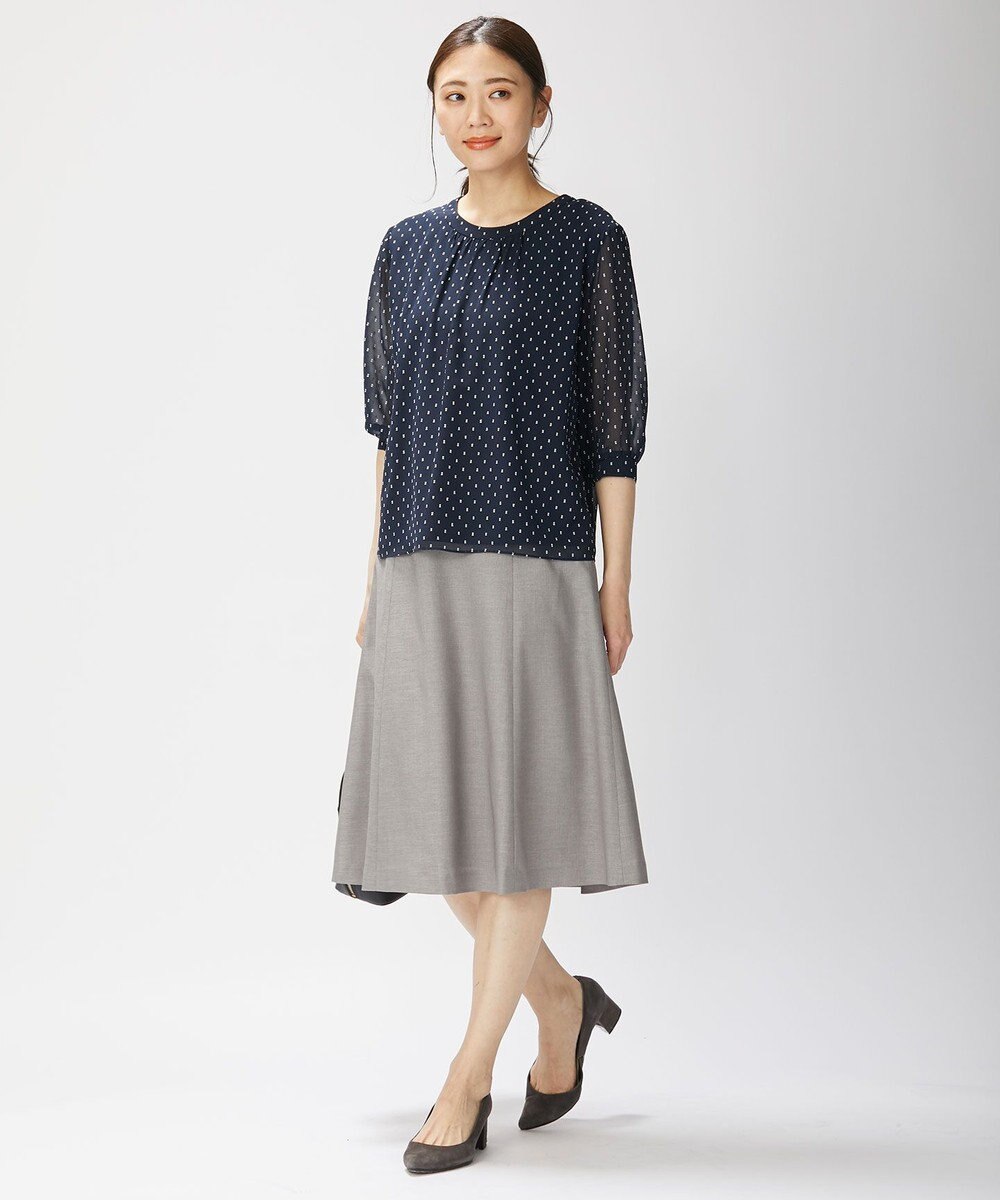 J.PRESS LADIES 【洗える・UVケア・速乾】OXIJEWELストレッチ フレアー スカート 