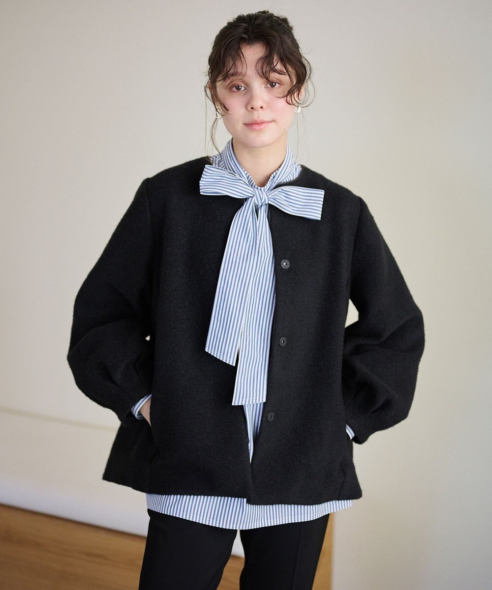 #Newans 【洗濯機可能】バックフレアショートコート 