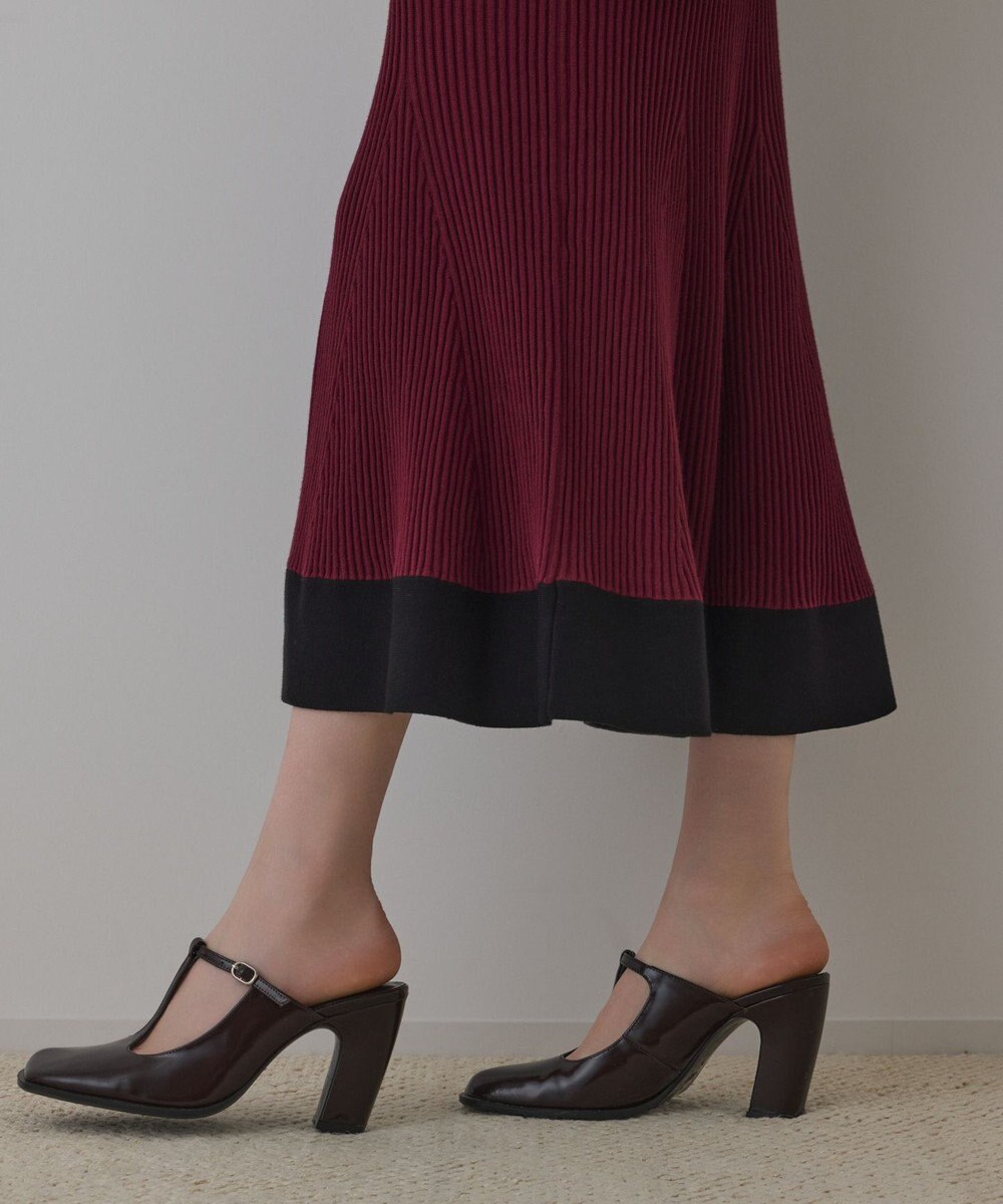 GRACE CONTINENTAL バイカラーニットワンピース 