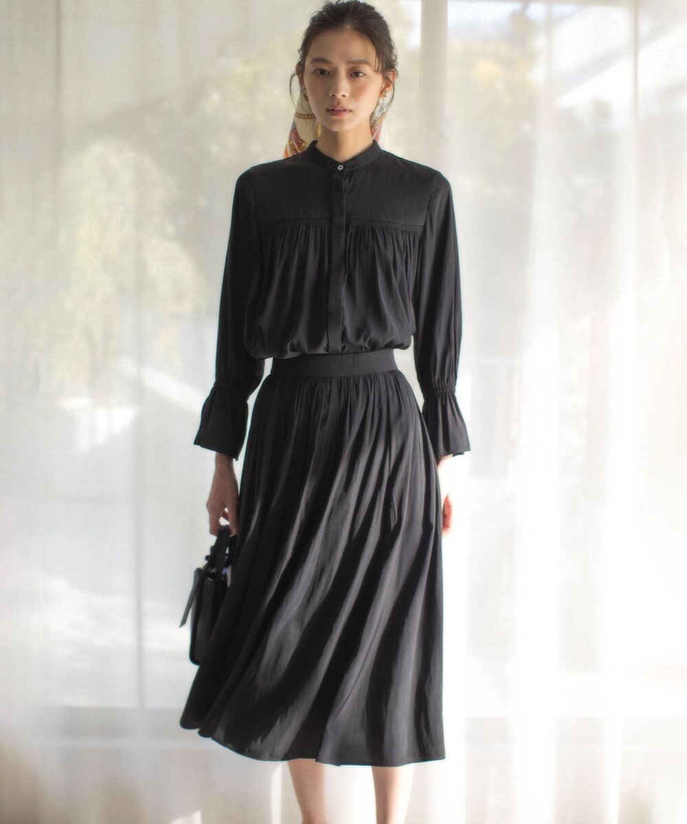 組曲 L 【WEB限定】ギャザーライトデシン ブラウス 