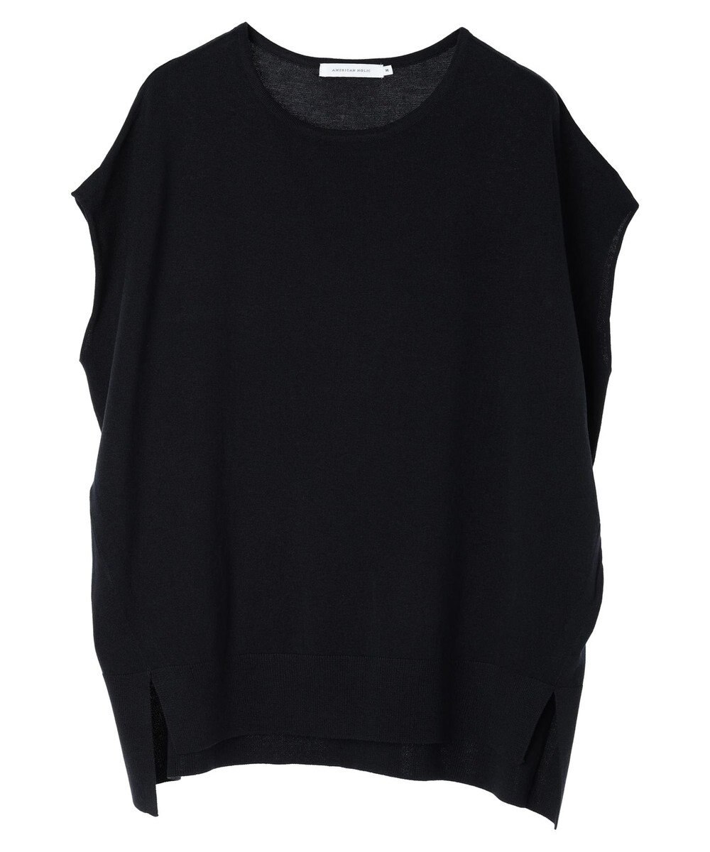 AMERICAN HOLIC 前振りニットフレンチスリーブプルオーバー 