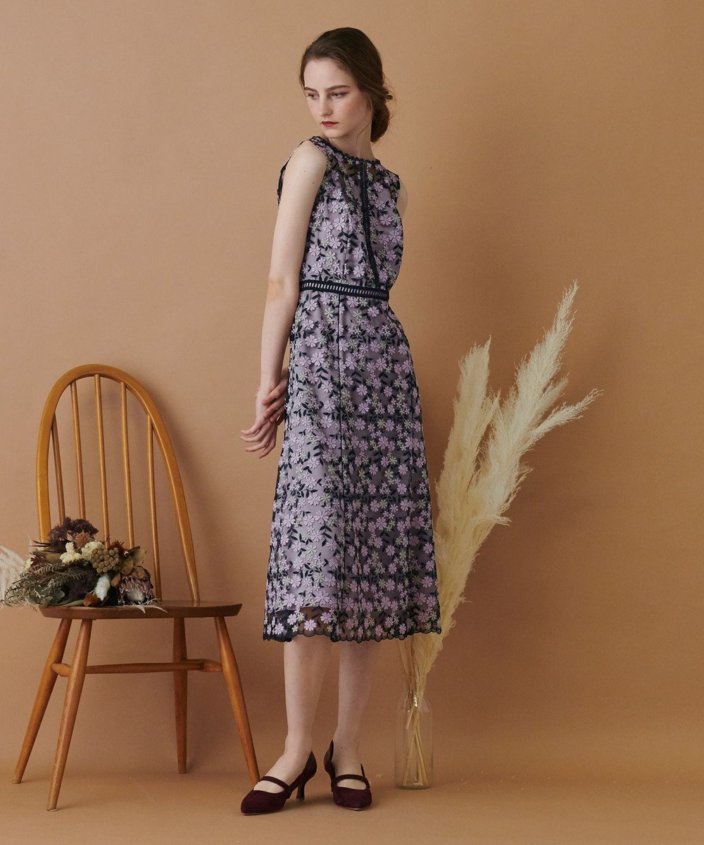 【WEB限定】【TOCCA LAVENDER】Flower Bouquet Embroidery Dress ドレス, ピンク系7, 0