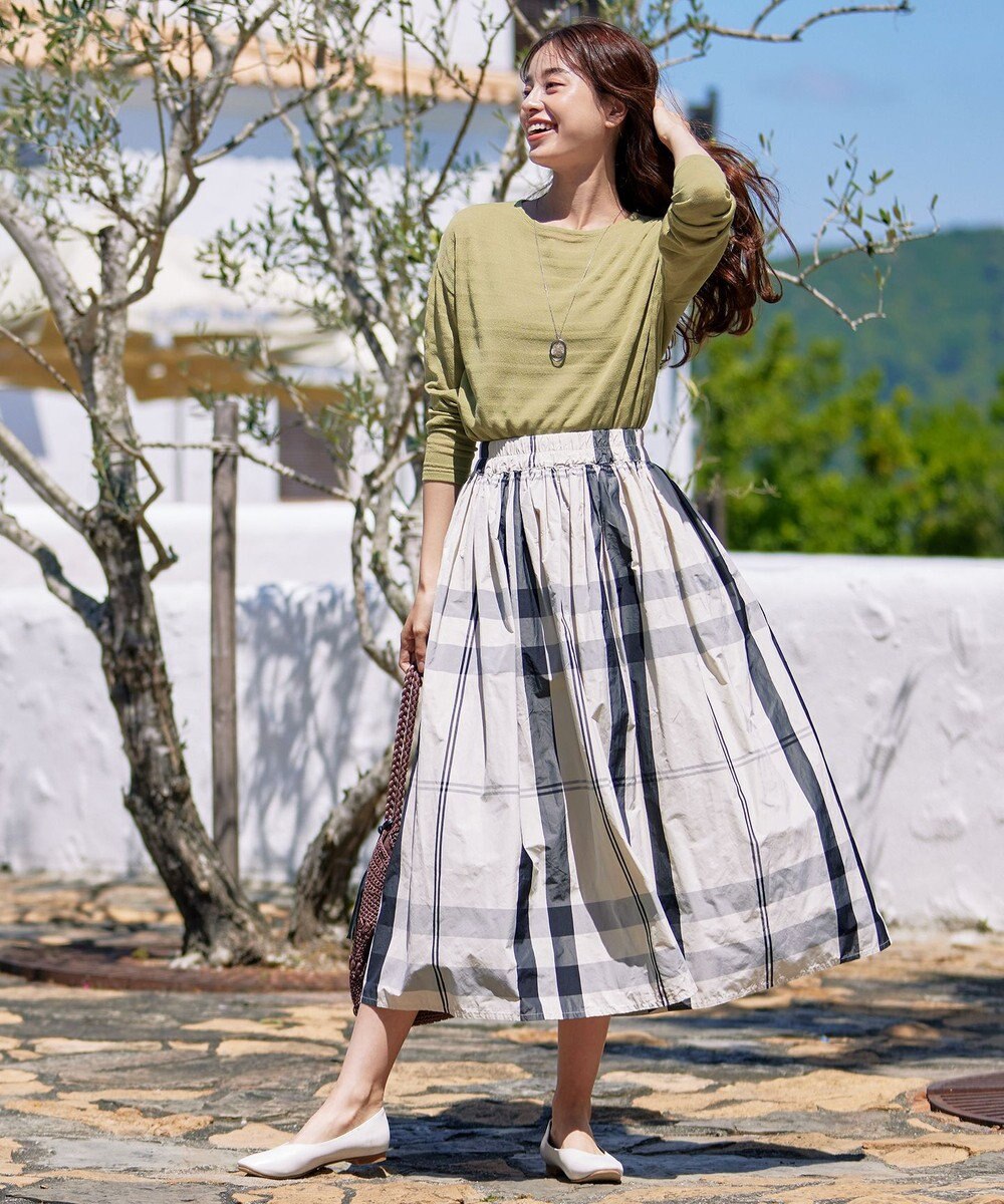 Tiaclasse 【インナーセット・洗える】ボーダー編みシアーニットアンサンブル 