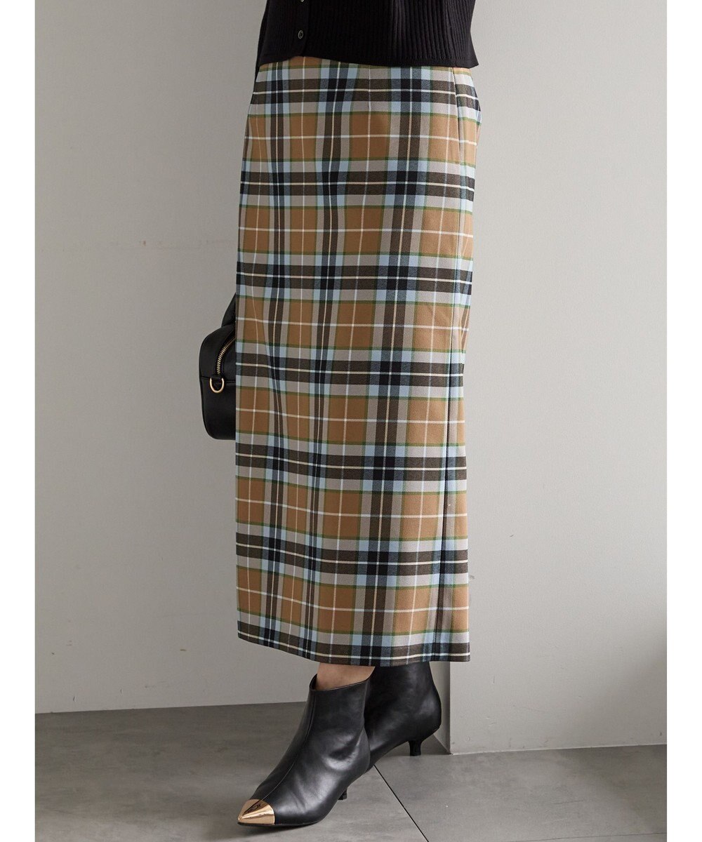Te chichi チェックナロースカート 