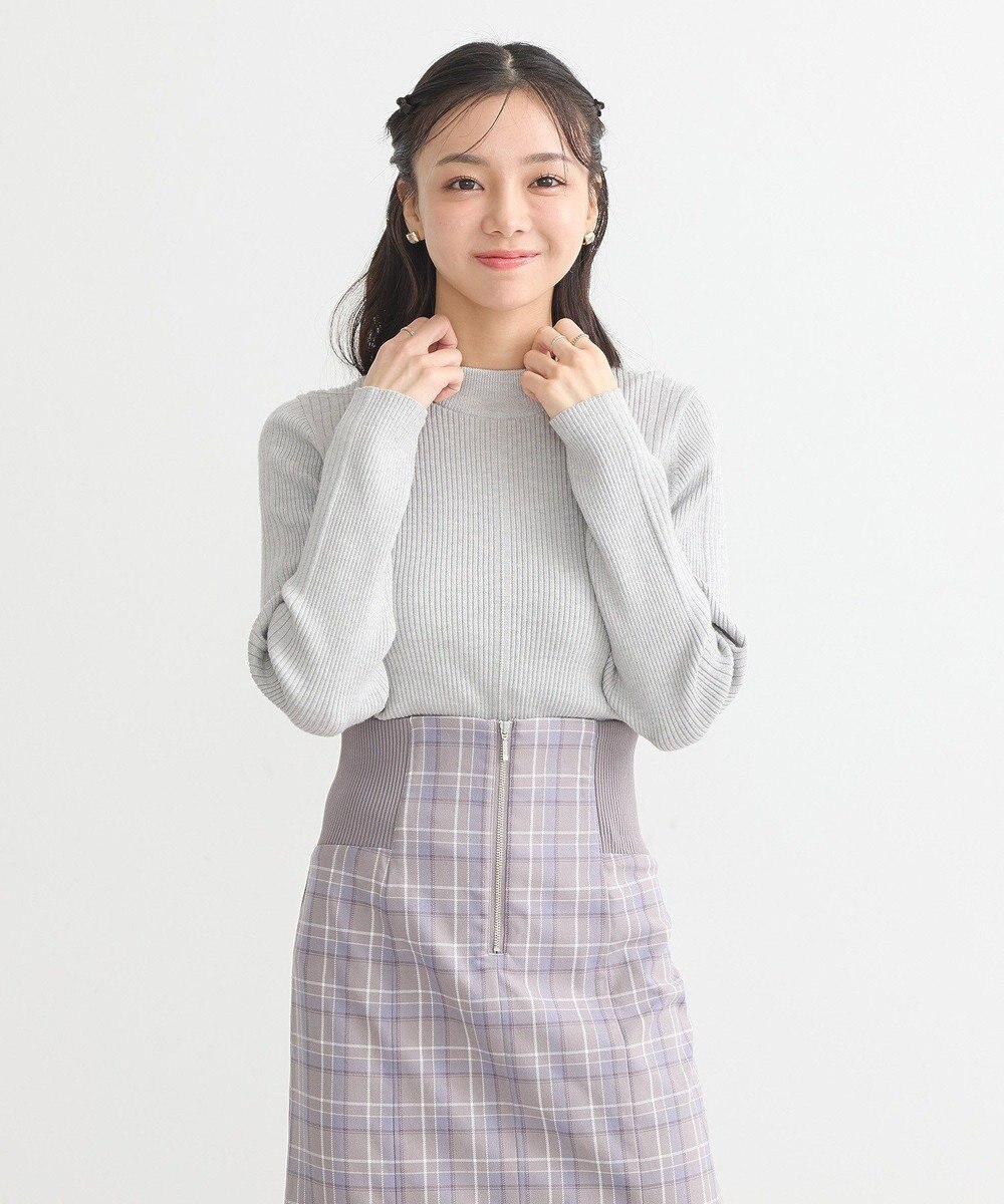 earth music&ecology やわらかタッチハイネックリブニットプルオーバー 