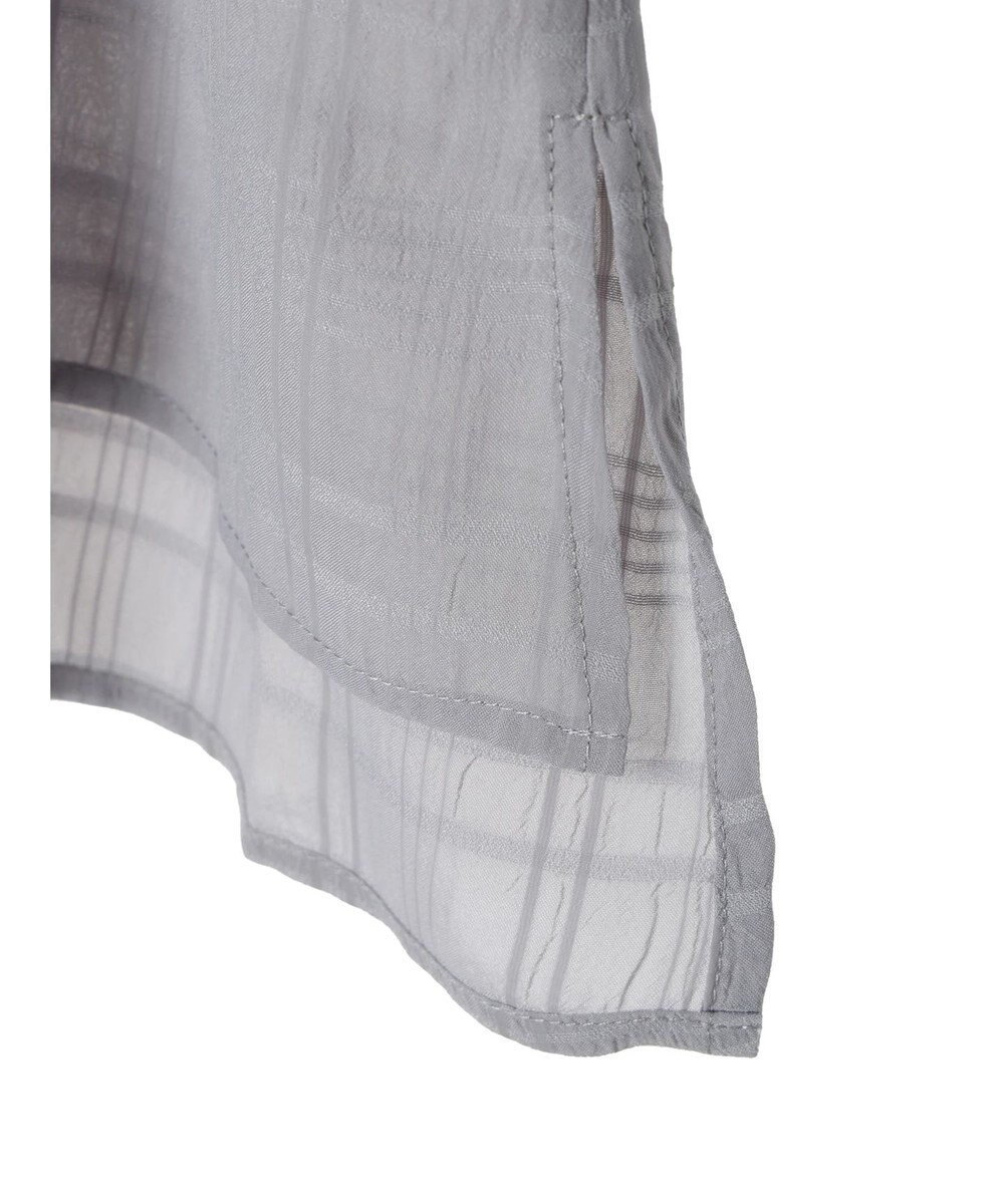 Green Parks シアーチェック開襟ブラウス 