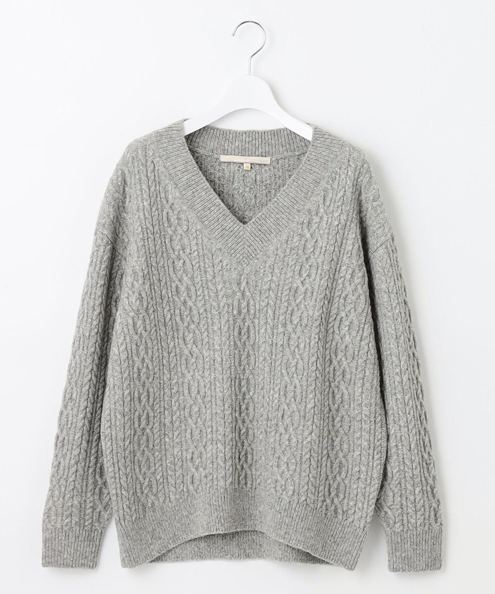 自由区 アランパターン Vネックニット 