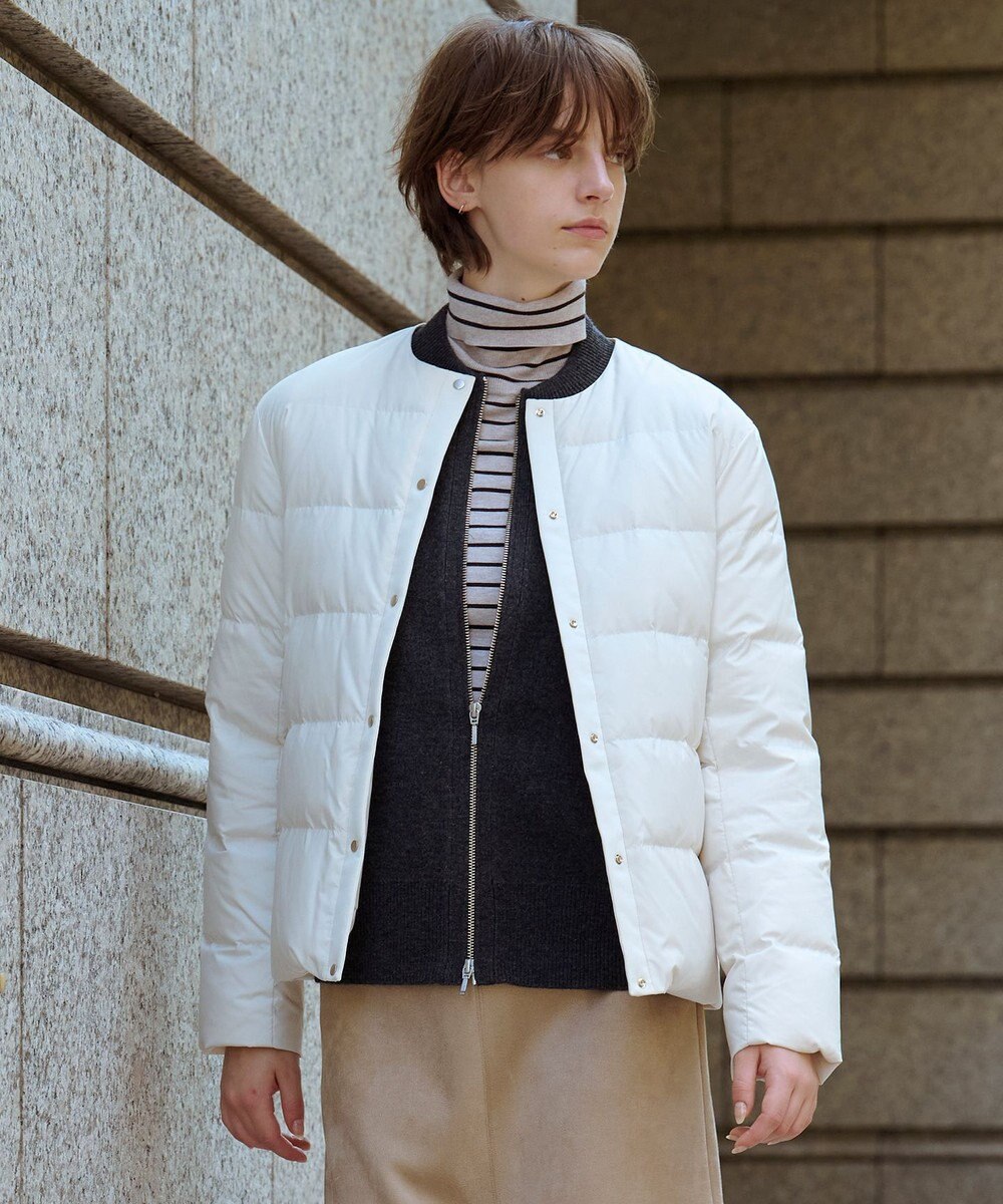 J.PRESS LADIES 【洗える】ライトダウン ノーカラー ジャケット 