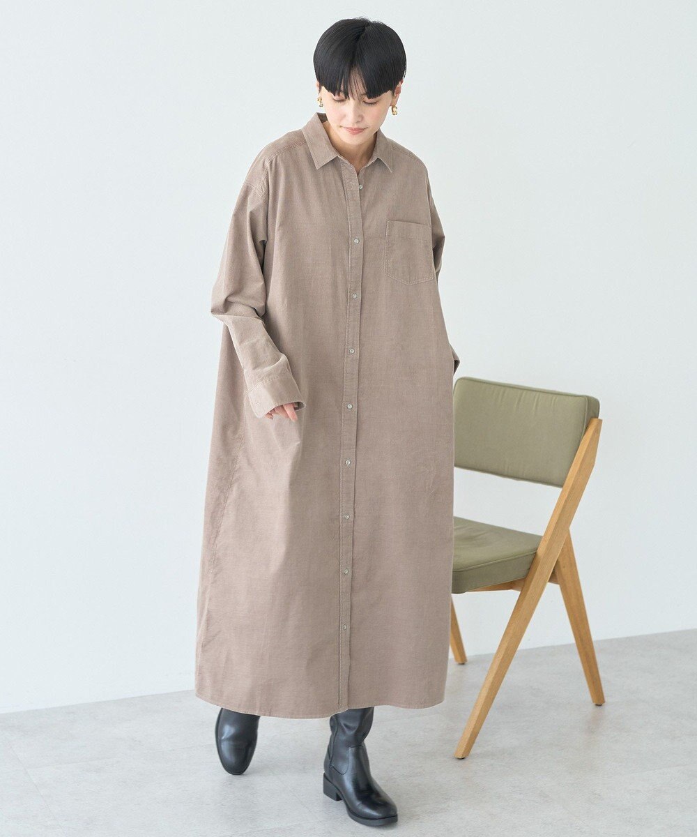 AMERICAN HOLIC コーデュロイシャツワンピース 