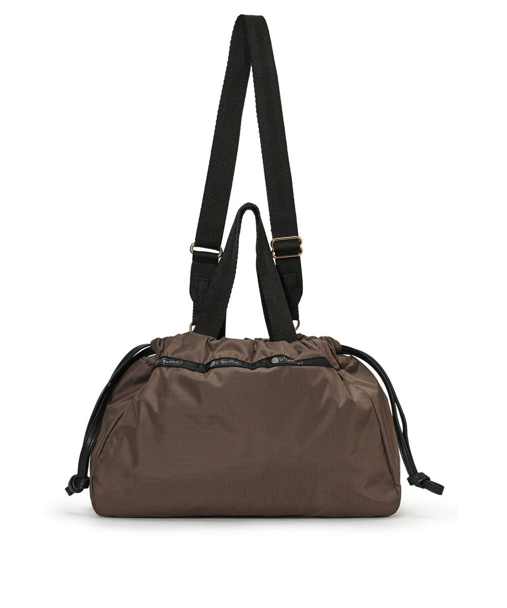 LeSportsac E/W CITY DRAWSTRING BAG /アップタウンダークチョコ/ブラック 