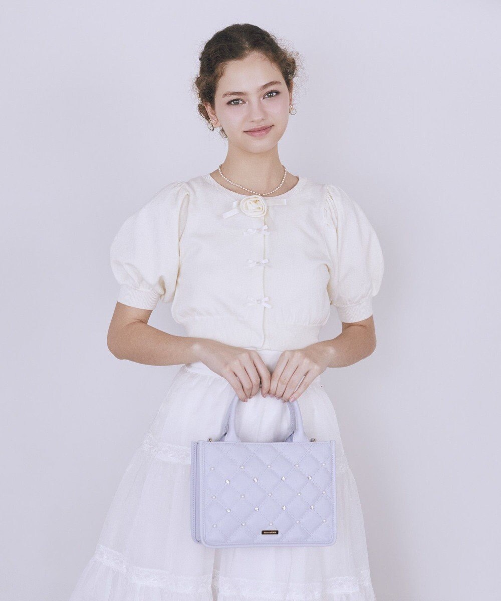 Maison de FLEUR パールビジューキルティングスクエアショルダー 