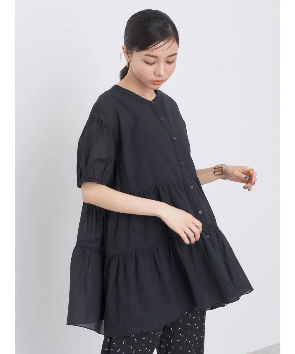 earth music&ecology 綿ローンティアードチュニック 