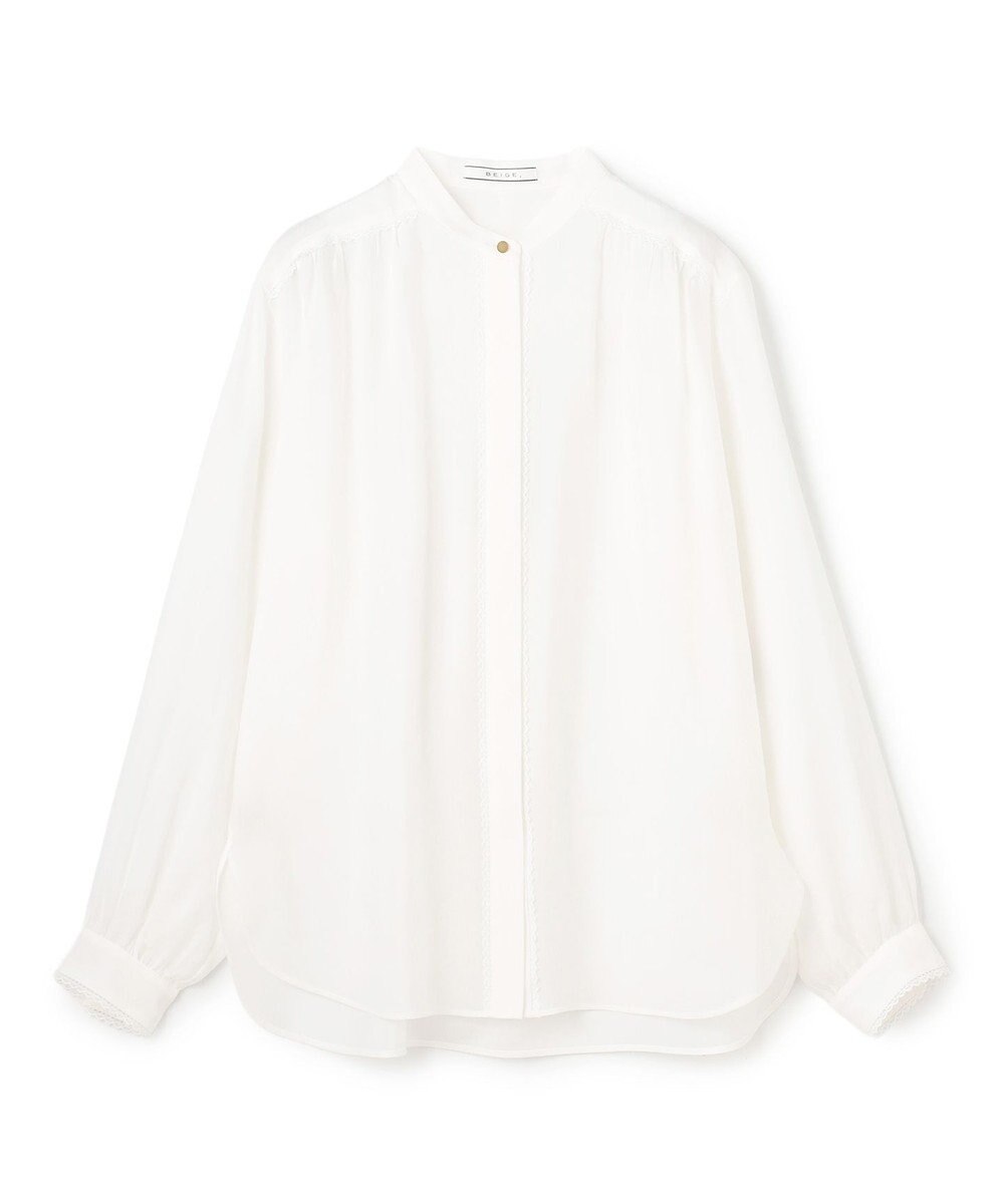 BEIGE， PAULINE / リネンヴィスコースレースブラウス 