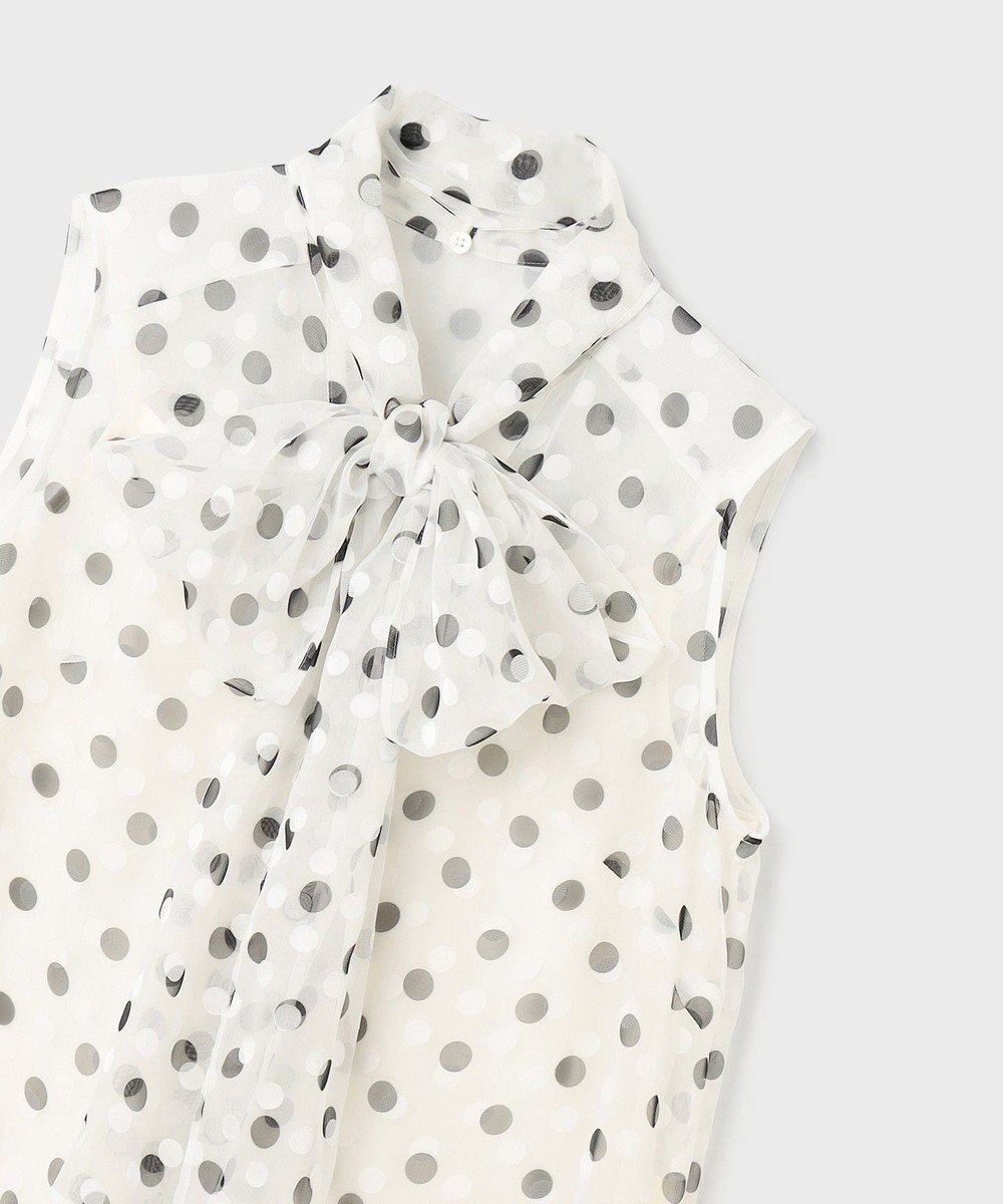 GRACE CONTINENTAL ドットオパールボウタイノースリーブ 