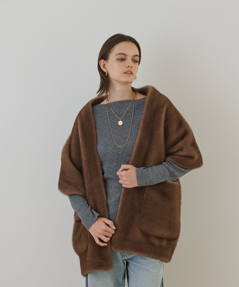 GRACE CONTINENTAL フェイクミンクストール 