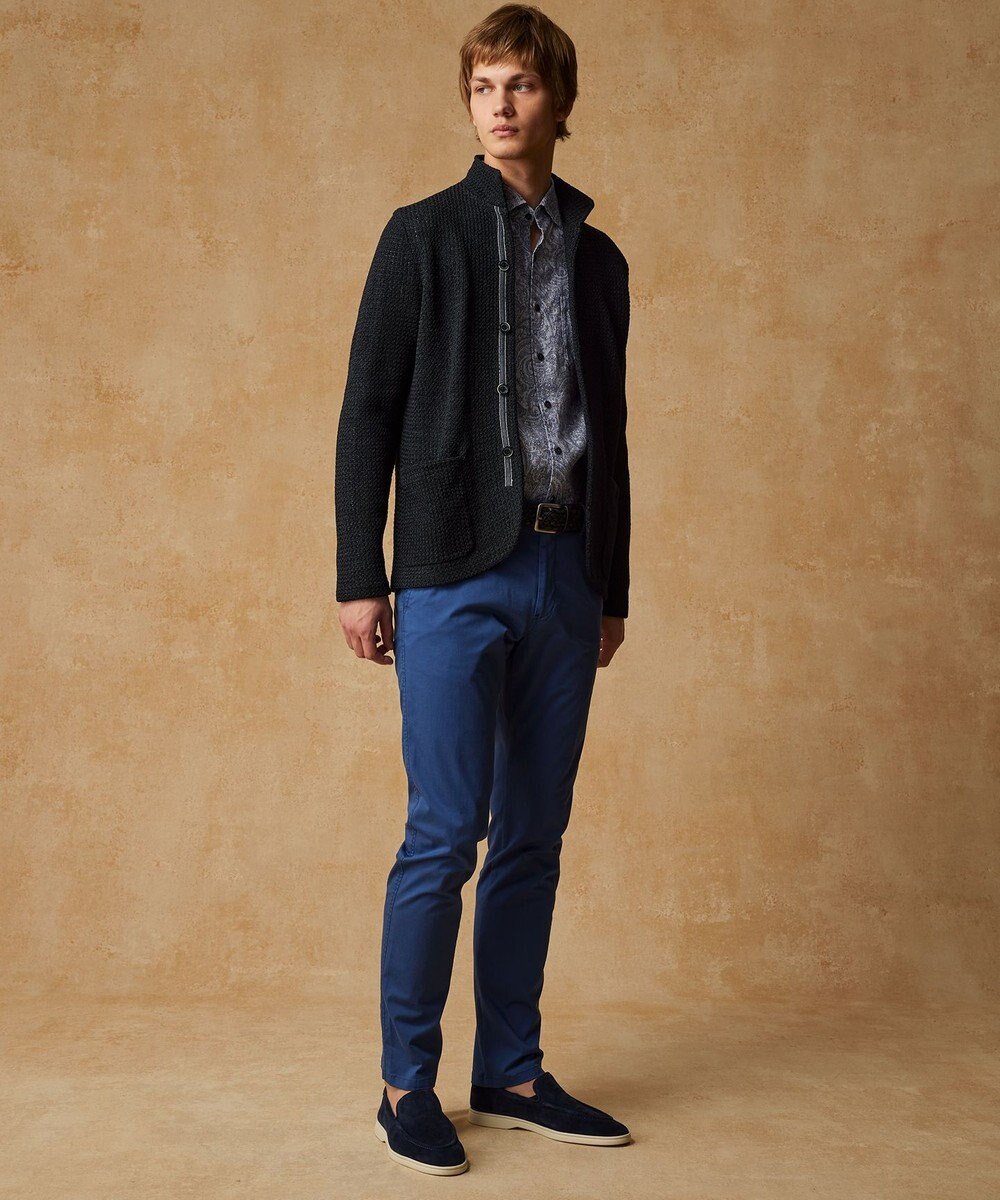 JOSEPH ABBOUD 【和紙使用エコ素材/日本素材/軽量/通気性/速乾性】和紙ムリネ ニット ジャケット 