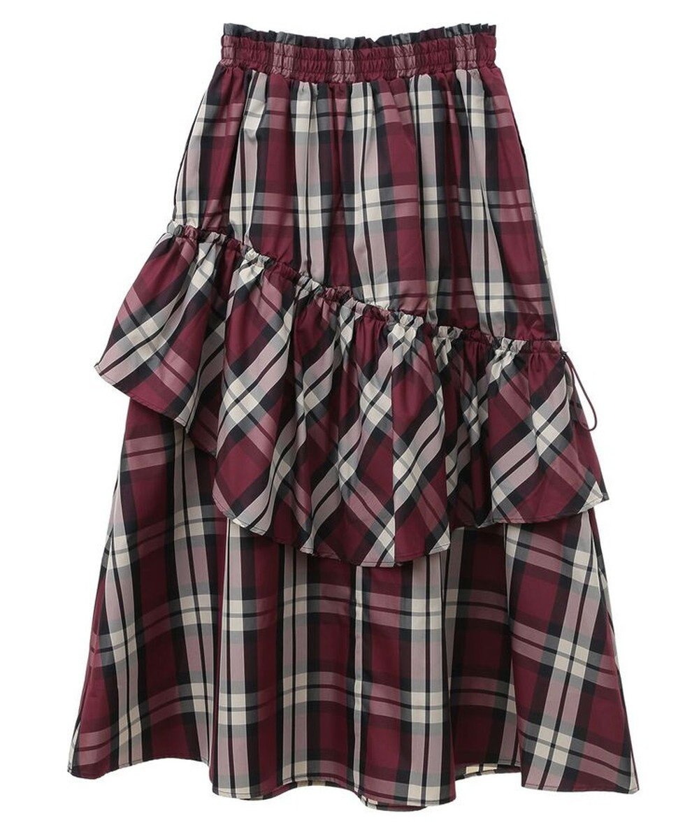 Green Parks ・ＳＵＧＡＲＳＰＯＯＮチェックドロストティアードスカー 