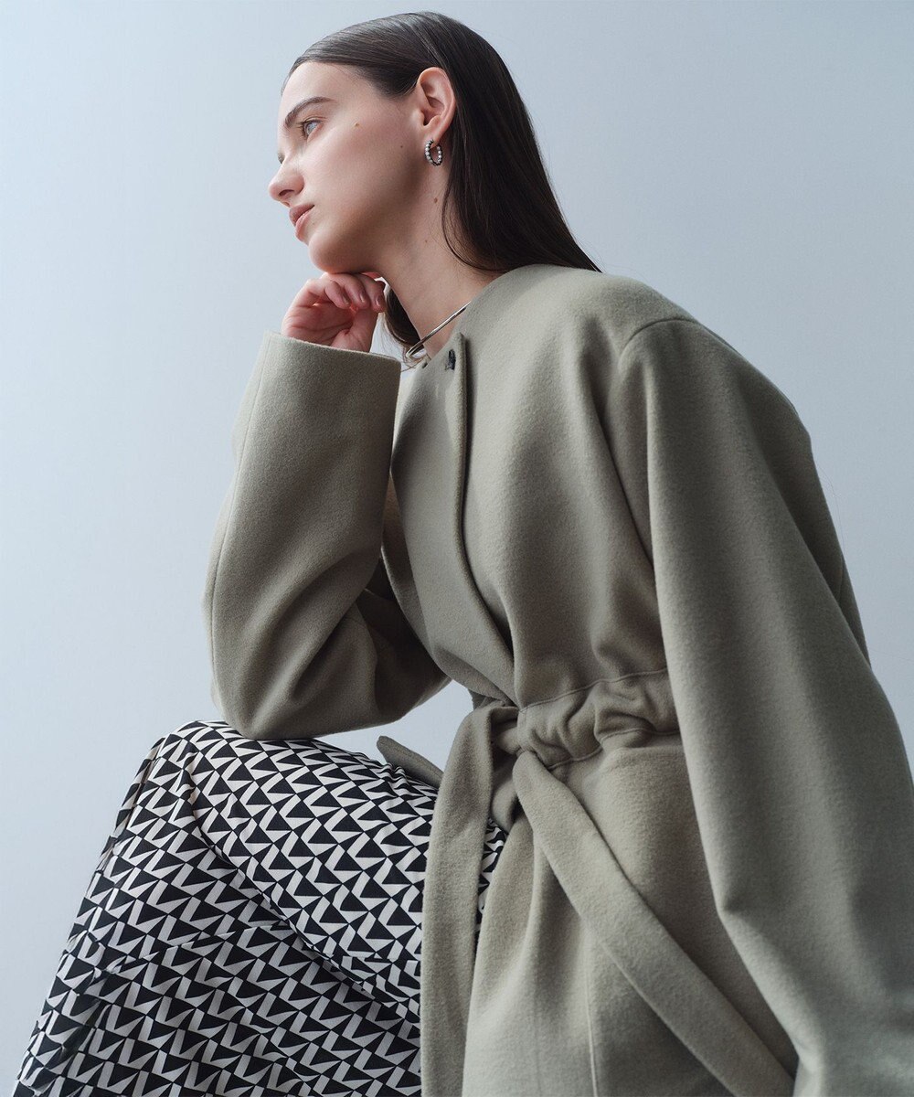 BEIGE， LABBOCK / ウール混2WAYショートコート 