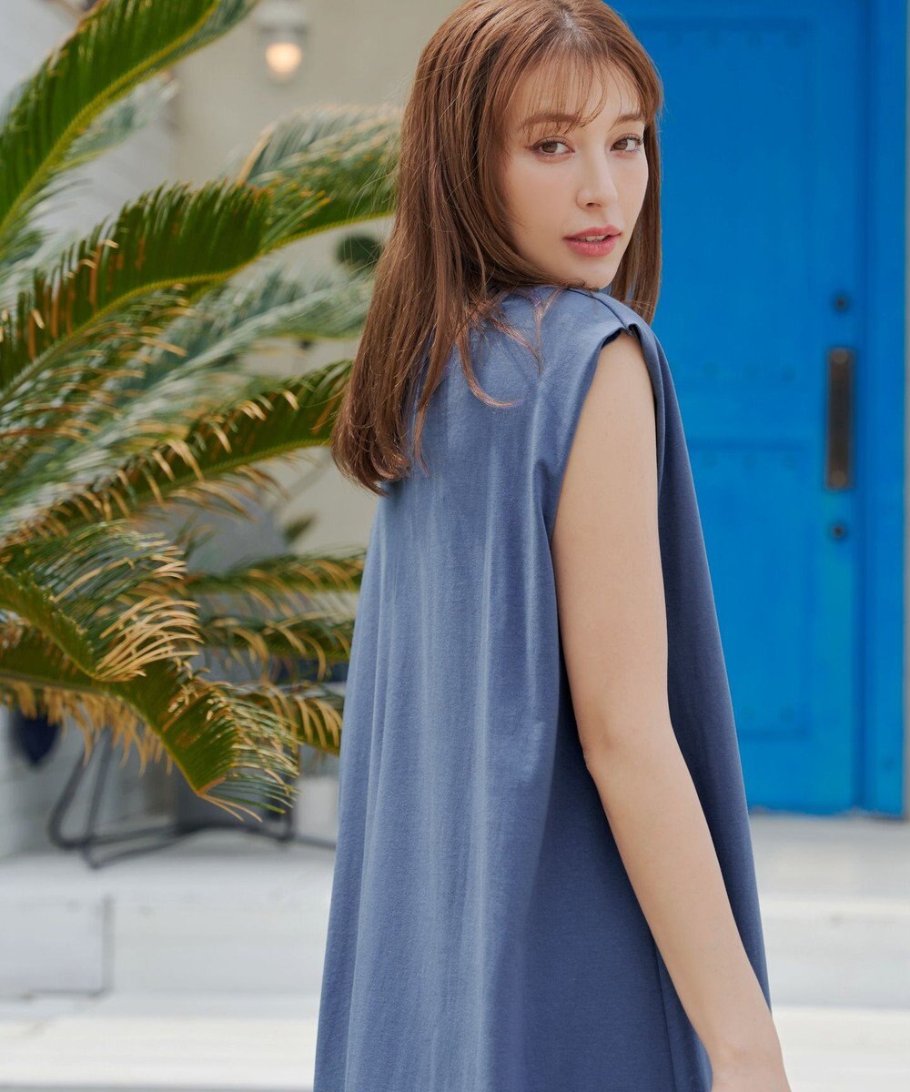 Tiaclasse 【洗える】フレンチスリーブカットソーワンピース 