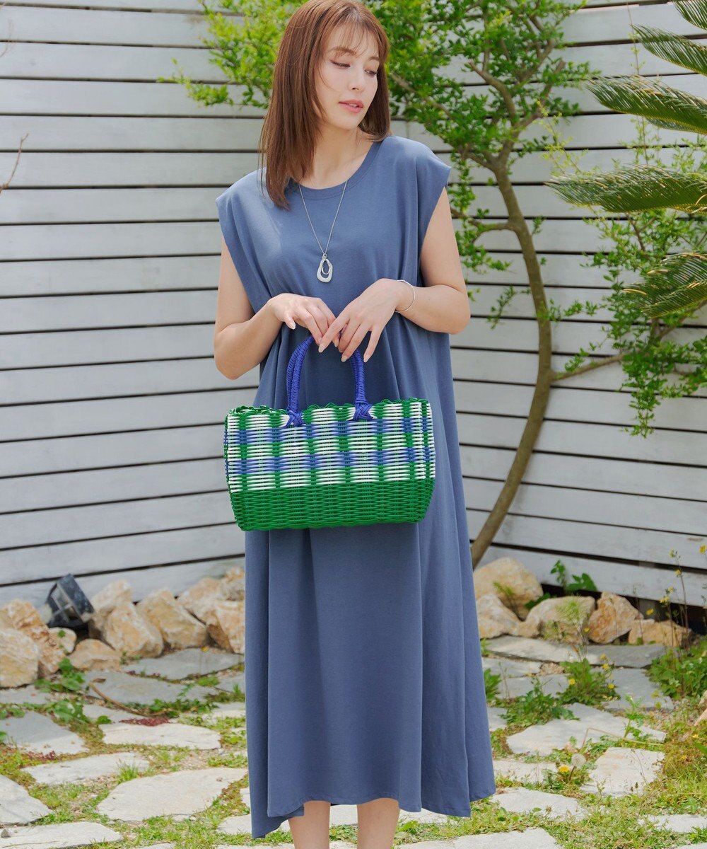 Tiaclasse 【洗える】フレンチスリーブカットソーワンピース 