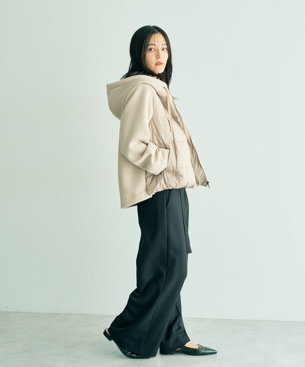 YECCA VECCA 中綿×カットボンディングZIPフーディー 