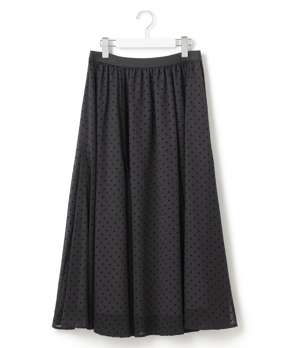 23区 【一部店舗限定/洗える】クレープドットフロッキー スカート 