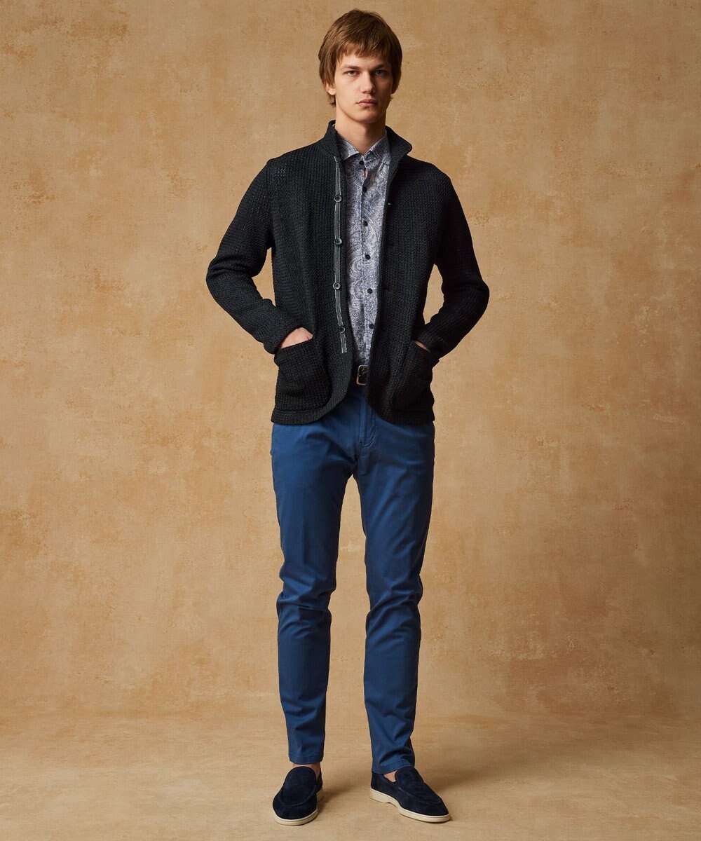 JOSEPH ABBOUD 【和紙使用エコ素材/日本素材/軽量/通気性/速乾性】和紙ムリネ ニット ジャケット 