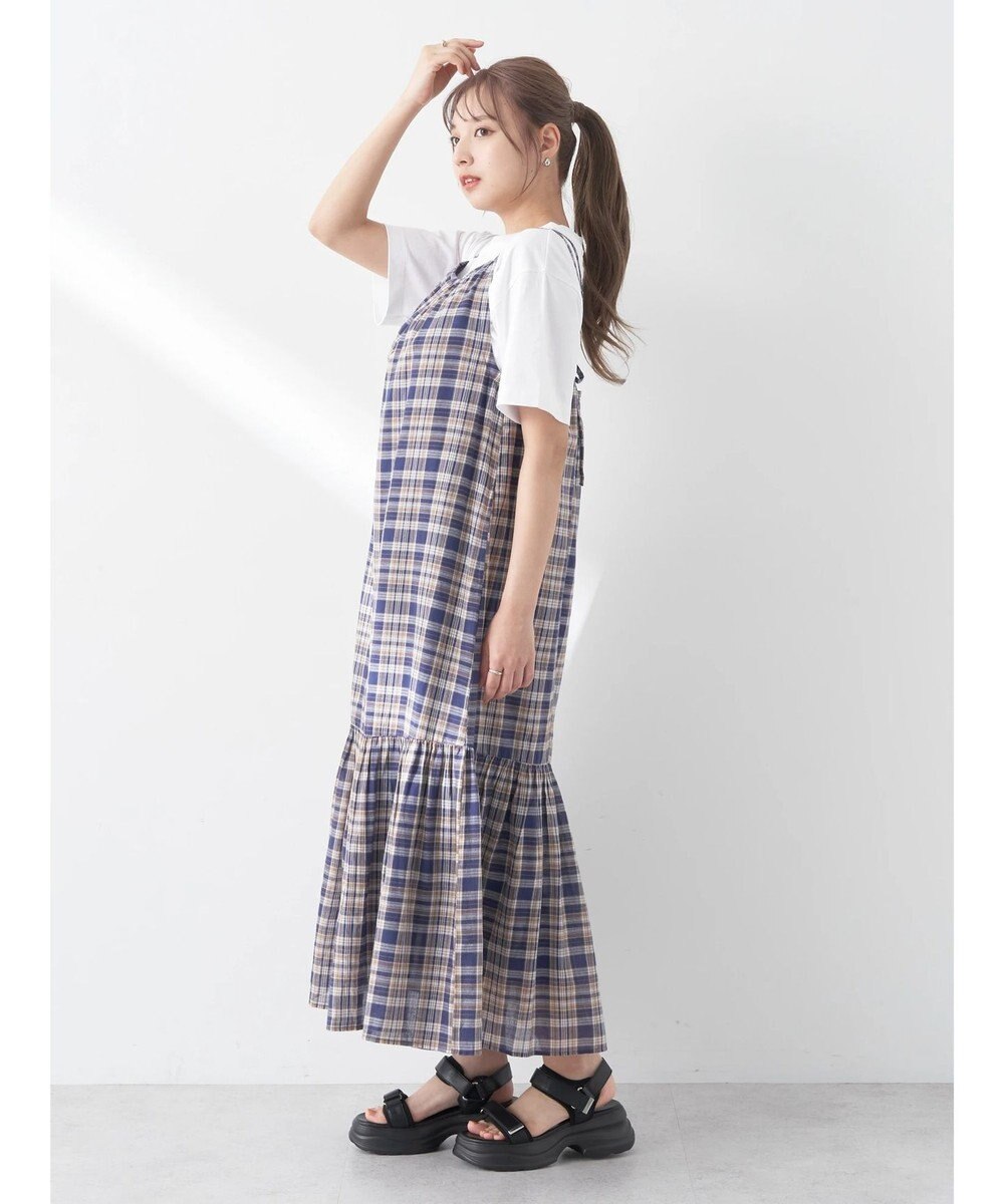 earth music&ecology マドラスチェックキャミワンピース 